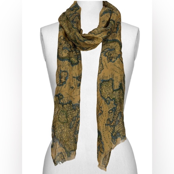 NWT Patricia Nash European Map Lightweight Scarf - Picture 1 of 6